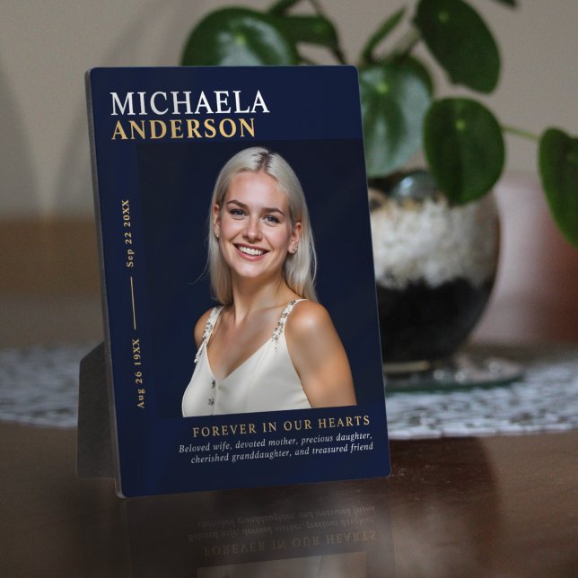 Modernes elegantes Foto Memorial Keepake Tabletop Fotoplatte (Von Creator hochgeladen)