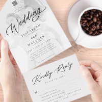 Modernes elegantes Foto QR Wedding RSVP