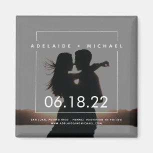 Modernes elegantes Foto Save the Date Magnet