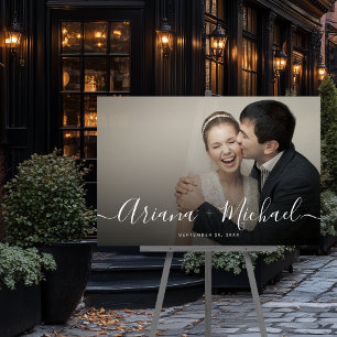 Modernes elegantes Foto Willkommen Name Keepake We Acrylschild