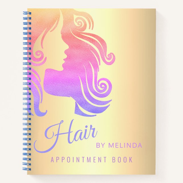 Modernes, elegantes Friseursalon-Terminbuch Notizbuch (Vorderseite)