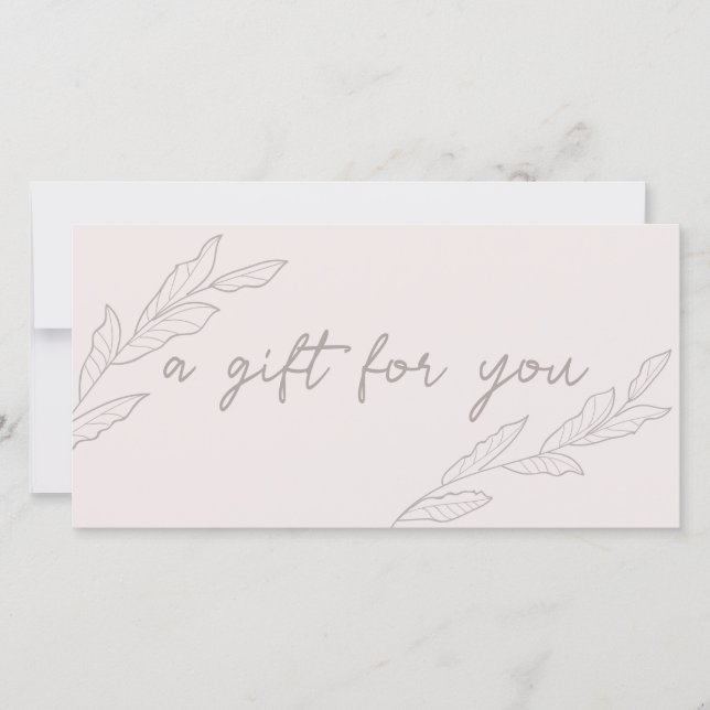 Modernes elegantes Geschenkzertifikat für kleine U (Vorderseite)