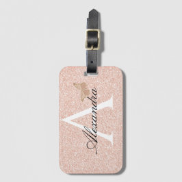 Modernes elegantes Girly Blush Pink Travel Monogra Gepäckanhänger