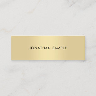 Modernes elegantes Gold Cool Minimalistisch Schlic Mini Visitenkarte