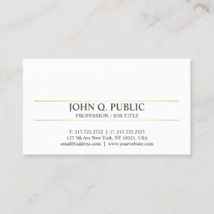 Modernes, elegantes Gold gestreift Minimalistisch Visitenkarte