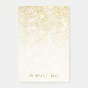 Modernes, elegantes Gold-Glitzer-Template Minimali Post-it Klebezettel