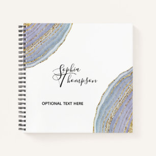 Modernes elegantes Gold Lavender Geode Agate Noteb Notizbuch