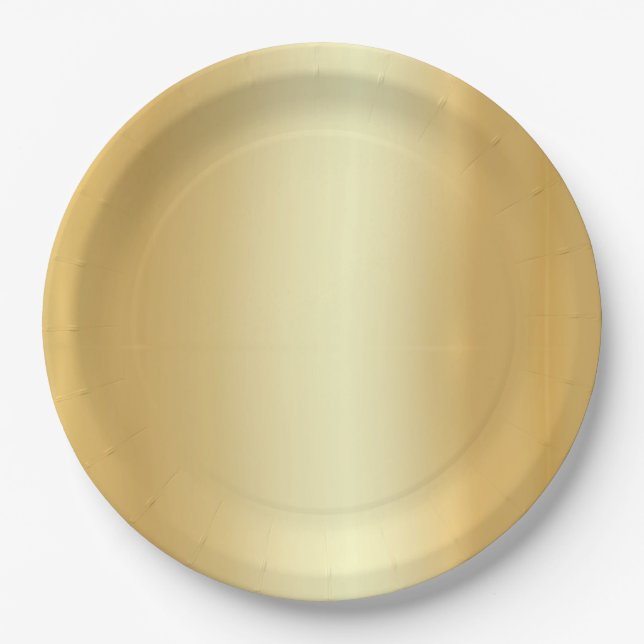Modernes elegantes Gold-Look Einfache Designvorlag Pappteller (Vorderseite)