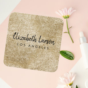 Modernes, elegantes Gold-Metall-Einzigartigkeit Quadratische Visitenkarte