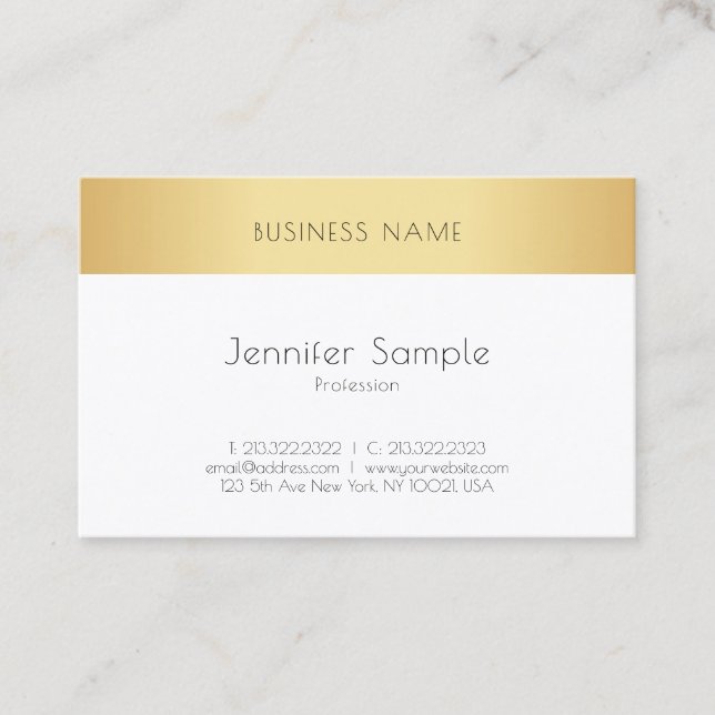 Modernes Elegantes Gold Minimalistisch Personalisi Visitenkarte (Vorderseite)