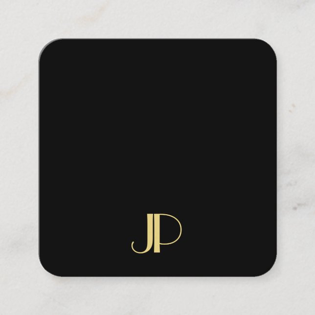 Modernes elegantes Gold Mit Monogramm Luxus-Templa Quadratische Visitenkarte (Vorderseite)