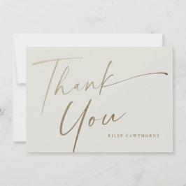 Modernes elegantes Gold Script Boho Brautparty Dankeskarte