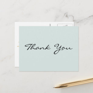 Modernes, elegantes Gold Script Türkis Vielen Dank Postkarte