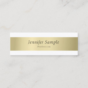 Modernes elegantes Gold Sleek Schlicht Beruflich Mini Visitenkarte