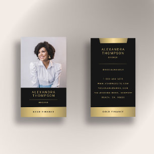 Modernes elegantes Gold Stripe CEO Berufliches Fot Visitenkarte