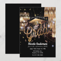 Modernes Elegantes Golden Glam Grad Party Abschlus