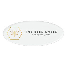 Modernes & elegantes Golden Honey Beekeeper Namenschild