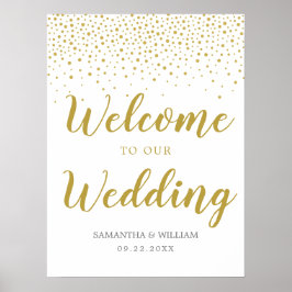 Modernes elegantes Goldenes Konfetti Hochzeit Begr Poster