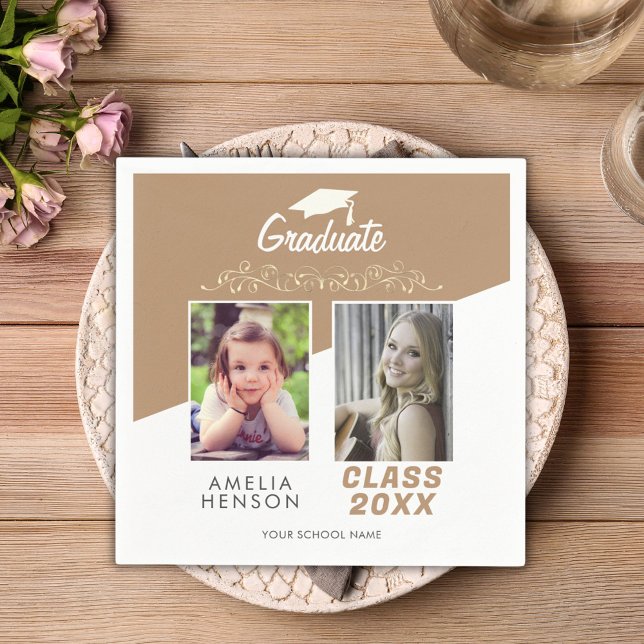 Modernes Elegantes Goldenes Ornament 2 Foto Abschl Serviette (Von Creator hochgeladen)