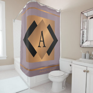 Modernes, elegantes, goldfarbenes mit Monogramm Sc Duschvorhang