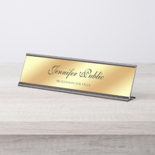 Modernes elegantes Goldhandgeschriebene Schreibtischnamensplakette