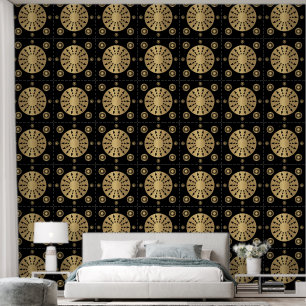 Modernes elegantes goldschwarzes Muster Tapete