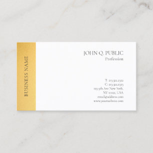 Modernes elegantes Goldweiße Minimalistische Visitenkarte