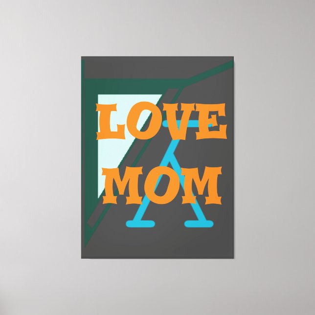 Modernes, elegantes_green_grau_orange_Liebe-Mom_de Leinwanddruck (Vorderseite)