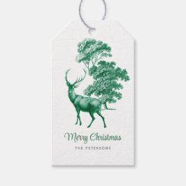 Modernes elegantes Grünes Hirschtoilwald Geschenkanhänger