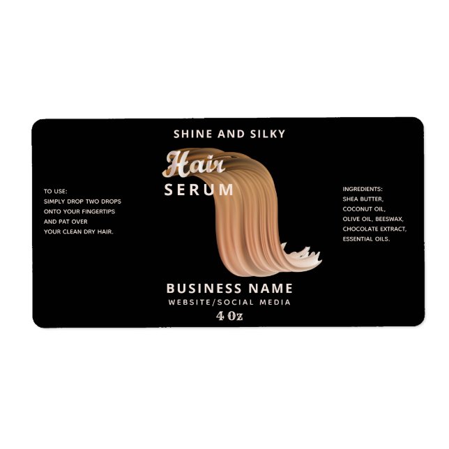 Modernes, elegantes Haarserumlabel (Vorne)