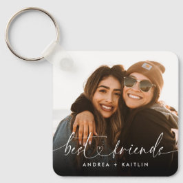 Modernes elegantes Heart Script Bestfriends BESTE  Schlüsselanhänger