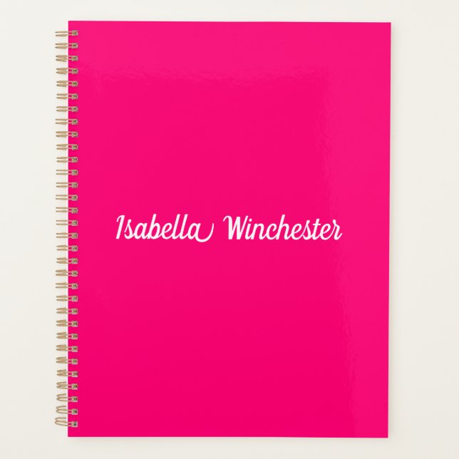 Modernes, elegantes, hellrosa individuelle Name Ja Planer (Vorderseite)