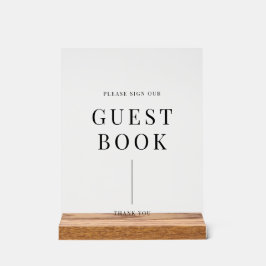 Modernes Elegantes Hochzeitsguestbook Acrylschild