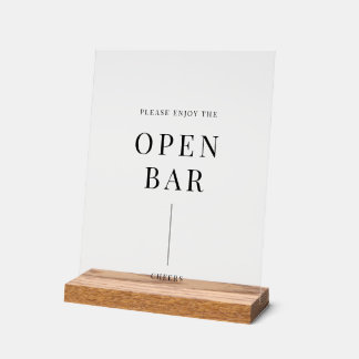 Modernes elegantes Hochzeitspanorama Open Bar Acrylschild