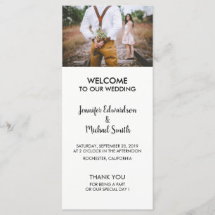 Modernes, elegantes Hochzeitsprogramm für Fotos Programm