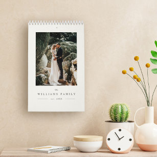 Modernes Elegantes Hochzeitssjargon-Foto Kalender