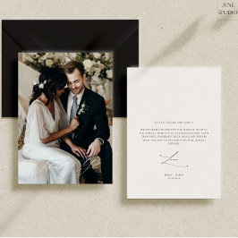 Modernes elegantes Hochzeitsstift Foto Danke Karte