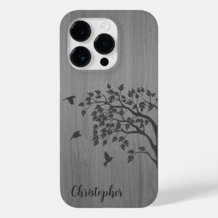Modernes, elegantes Holz - Baum und Krähe - Holz Case-Mate iPhone 14 Pro Hülle