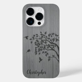 Modernes, elegantes Holz - Baum und Krähe - Holz Case-Mate iPhone 14 Pro Hülle