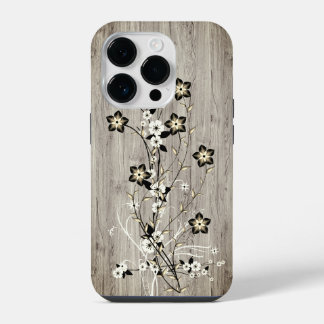 Modernes, elegantes Holz - Blume - Holz iPhone 14 Pro Hülle