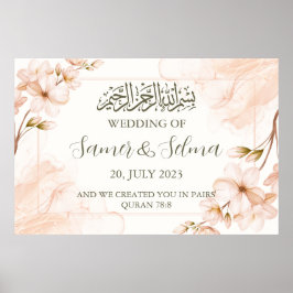 Modernes elegantes islamisches Hochzeitsposter Poster