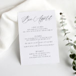 Modernes elegantes kalligrafisches Hochzeitmenü Menükarte<br><div class="desc">Modernes und elegantes Hochzeitsmenü: Dieses romantische Hochzeitsmenü besticht durch elegante Kalligraphie und einfache Linien.</div>