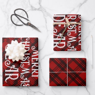 Modernes & elegantes Kariert Geschenkpapier Set