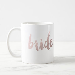 modernes elegantes klares Imitat-Rosengold "Braut Kaffeetasse