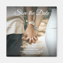 Modernes elegantes klassisches Save the Date-Foto Magnet