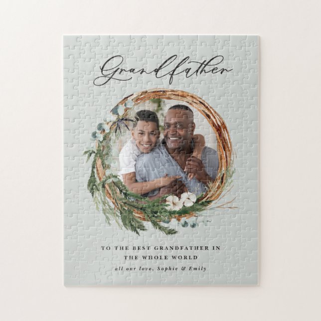 Modernes, elegantes, leafarbenes Foto Großvater (Vertikal)