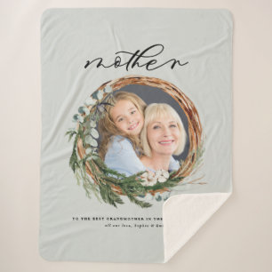 Modernes, elegantes, leafarbenes Foto Mutter Sherpadecke