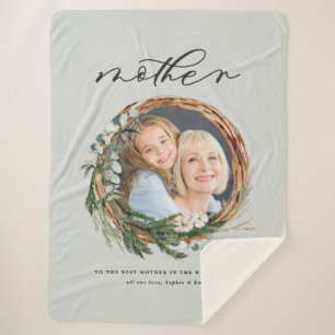 Modernes, elegantes, leafarbenes Foto Mutter Sherpadecke