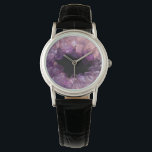 Modernes, elegantes, lila Amethyst-Mineral Armbanduhr<br><div class="desc">Mit modernem,  lila Amethyst-Edelsteinmuster beobachten. Stilvolles,  elegantes Design.</div>