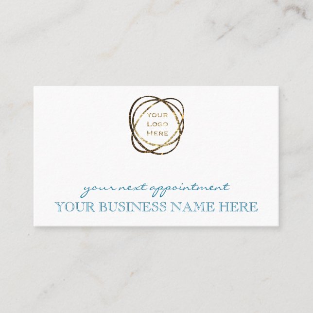 Modernes elegantes Logo der Aqua Custom Business Terminkarte (Vorderseite)